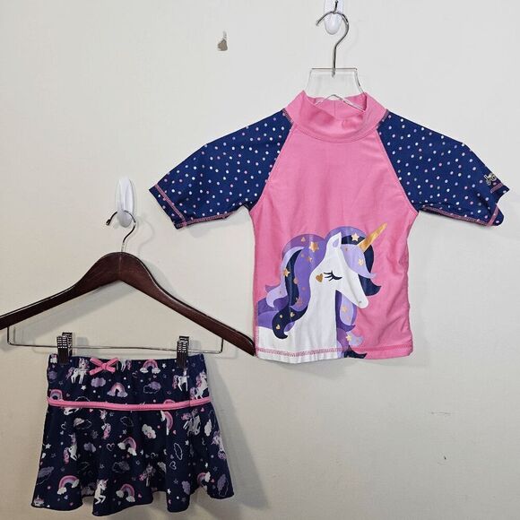 UV Skinz UPF 50+Sunwear Unicorn 2-piece SwimSet Skirt Style 1201200101 Girls P